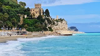 Italy  Liguria  Walking Tour  Finale Ligure  Best Beach🌴 4k [upl. by Rolf]