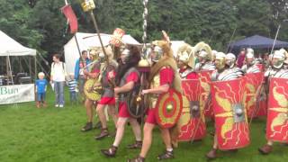 Roman Reenactment at the Amphitheatre in Caerleon Marching In [upl. by Annaig]