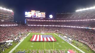 San Francisco 49ers Anthem Fireworks Military Planes Fly over Levis Stadium [upl. by Ayirp]