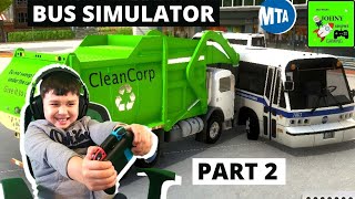 Johny Shows Bus Driver Simulator Part 2 Double Decker Bus Articulated Bus amp MTA Bus Crash [upl. by Asseral]