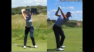 Justin Thomas golf swing  Long Iron faceon amp downtheline July 2017 [upl. by Ralf]