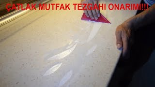 ÇATLAK MUTFAK TEZGAHI TAMİRİ Tezgahtadilatı1MutfakTezgahıOnarımı Çatlakdolguuygulaması Vlog [upl. by Einhpad]