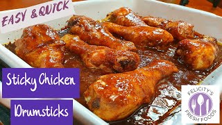 STICKY CHICKEN DRUMSTICKS WITH BBQ SAUCE [upl. by Viviyan]