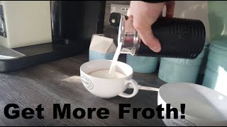 How to Get More Froth from Your Nespresso Coffee Aeroccino  Nespresso tips and help [upl. by Ennayar]