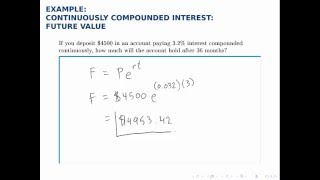 Finance Example Future Value with Continuous Compound Interest [upl. by Fortunato]