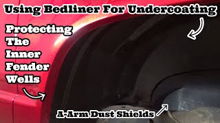 Using Bed Liner For Undercoating On Inner Fender Wheel Wells  TRex Truck Bedliner On OBS Silverado [upl. by Stephani198]