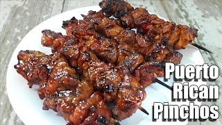 Puerto Rican PinchosChicken Kabob Recipe  Episode 276 [upl. by Berri]