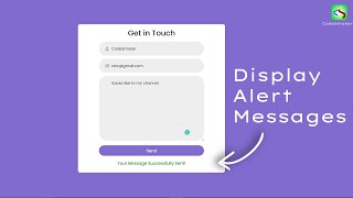 How to display Alert Message in Contact Form on Submit  CodeSmoker [upl. by Barber]
