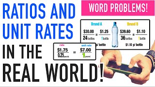 Ratios and Unit Rate Examples and Word Problems [upl. by Hgielek680]