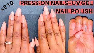 PRESSON NAILS WITH UV GEL NAIL POLISH THIS MAKES YOUR PRESSON NAILS LAST 3 WEEKS  SIMPLY JOECY [upl. by Cheston]