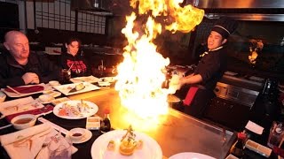 Teppanyaki show from professional chef [upl. by Eibreh]