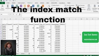 How to use the index match function in Excel [upl. by Ennelram]