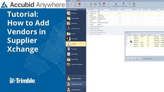 Accubid Anywhere  How to Add Vendors in Supplier Xchange [upl. by Cleon]