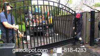 Automatic Driveway Gate Opener Installation [upl. by Orelee]