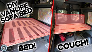 The Best DIY Van Bed From One Sheet Of Plywood  Weekender Camper Van Part 2 [upl. by Falconer]