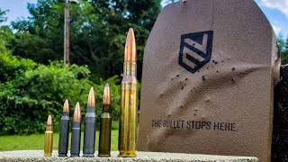 Military Rounds vs LEVEL 3 armor 57 vs 556 vs 300blk vs 308 vs 762x54R vs 50bmg [upl. by Nuhsal]