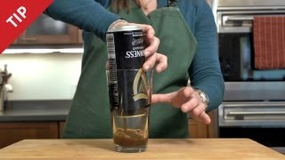 How to Pour the Perfect Guinness from a Can  CHOW Tip [upl. by Eceinhoj]