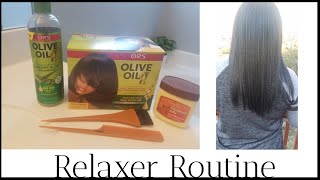 Relaxed Hair Care My Detailed Relaxer Routine at Home ft ORS Olive Oil Relaxer [upl. by Reggie]