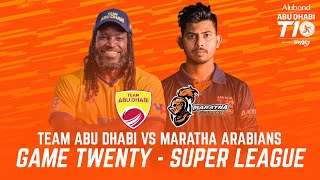 Match 20 Super League I HIGHLIGHTS I Team Abu Dhabi vs Maratha Arabians I Day 6 I Abu Dhabi T10 [upl. by Rannug24]