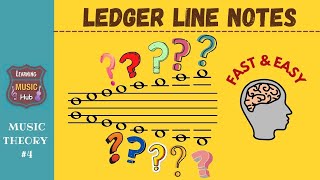 LEDGER LINE NOTES  LEARN FAST amp EASY  MUSIC THEORY LESSON 4  LEARNING MUSIC HUB [upl. by Eleazar509]