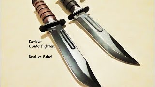 KaBar USMC knife Real vs Fake [upl. by Oznecniv]