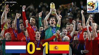 ⚽► España vs Holanda 10 FINAL MUNDIAL SUDÁFRICA 2010  Extended Highlights 11072010 [upl. by Arreis]