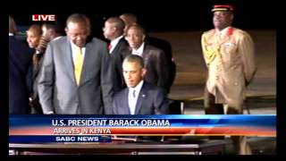 US President Barack Obamas arrival in Kenya [upl. by Repip]