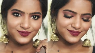 Indian Glam Makeup On Dusky Skin Tone Antique Gold Smokey Eyes Tutorial❤️ [upl. by Martyn]