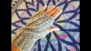 Crochet Quick Easy Beginner Kathys Divine Fingerless Mittens DIY Tutorial [upl. by Eniamert]