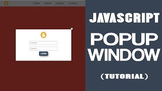 JavaScript Popup window  Popup Login Form [upl. by Trista]