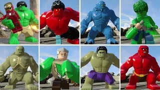 All Hulk Characters in LEGO Marvels Avengers  Transformations [upl. by Ylecic]