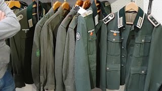 Nazi WW2 uniform and headgear on Kassel military antiques show18 [upl. by Eeliah311]