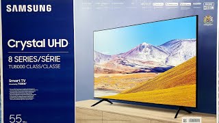 Samsung 2020 TU8000 55quot 4K TV Unboxing Setup and 4K Demo Videos [upl. by Cima711]