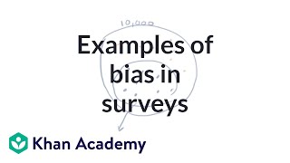 Examples of bias in surveys  Study design  AP Statistics  Khan Academy [upl. by Wolfson536]