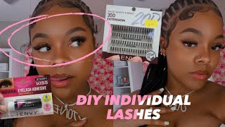 DIY Individual EYELASH EXTENSIONS  at home  💗  HIGHLY REQUESTED [upl. by Weissmann]