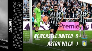 Newcastle United 5 Aston Villa 1  EXTENDED Premier League Highlights [upl. by Mozes]