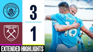 EXTENDED HIGHLIGHTS  4INAROW  Man City 31 West Ham  Premier League History Makers [upl. by Gnilyam]