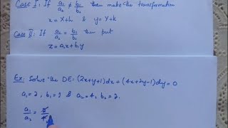 Differential Equations Reducible Into Homogeneous form I [upl. by Ynneh]