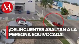 Persiguió y atropelló con su camioneta a delincuentes que lo asaltaron [upl. by Anhcar]