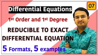 Reducible to Exact Differential Equations Examples of All 5 Formats [upl. by Odrarej]