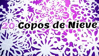 20 Diseños diferentes de copos de nieve en papel  técnica de kirigami ⭐ [upl. by Lledroc652]