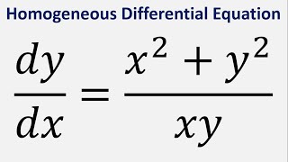 Homogeneous Differential Equation dydx  x2  y2xy [upl. by Mailliw868]