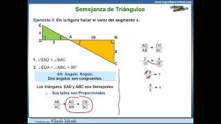 GEOMETRÍA Triángulos Semejantes Ejercicio 2 [upl. by Enaoj835]