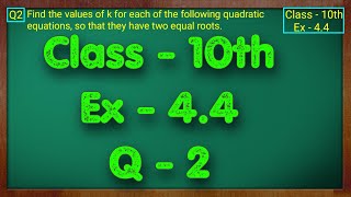 Class  10 Ex  44 Q2 Maths Quadratic Equations NCERT CBSE [upl. by Harras]