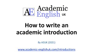 How to write an academic introduction [upl. by Monti746]