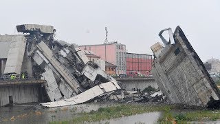 At least 20 dead as bridge collapses in Genoa Italy [upl. by Apthorp]