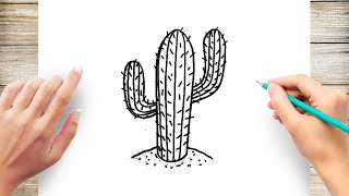 How To Draw Realistic Cactus Easy [upl. by Yenahteb]