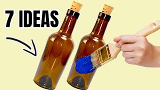 Botellas de Vidrio Decoradas  7 IDEAS INCREÃBLES Y FÃCILES DE HACER [upl. by Eybba]