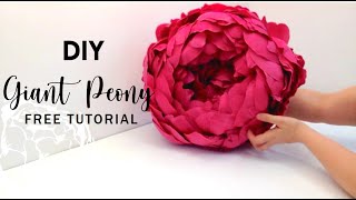 DIY  How to make a Giant Peony DIY  FREE TUTORIAL [upl. by Eadmund]