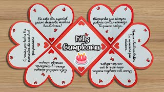 Hermosa tarjeta de Feliz Cumpleaños hecha a mano  DIY Birthday greeting card [upl. by Navar]